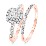 Photo of Analiese 5/8 Carat T.W. Diamond Round Solitaire Bridal Set 10K Rose Gold [BR677R-R018]
