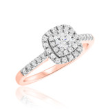 Photo of Analiese 5/8 Carat T.W. Diamond Round Solitaire Bridal Set 14K Rose Gold [BT677RE-R018]