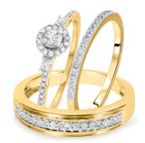 Photo of Calla 1/2 ct tw. Diamond Round Cluster Trio Set 10K Yellow Gold [BT551Y-C000]