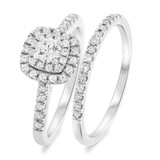 Photo of Analiese 5/8 Carat T.W. Diamond Round Solitaire Bridal Set 14K White Gold [BR677W-R018]