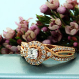 Photo of Janette 1/2 ct tw. Diamond Round Solitaire Engagement Ring 14K Yellow Gold [BT690YE-R023]