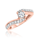 Photo of Kelsi 3/8 ct tw. Diamond Round Cluster Engagement Ring 14K Rose Gold [BT692RE-C000]