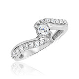 Photo of Kelsi 3/8 ct tw. Diamond Round Cluster Engagement Ring 10K White Gold [BT692WE-C000]