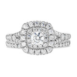 Photo of Kalani 1 1/6 Carat T.W. Diamond Round Solitaire Bridal Set 14K White Gold [BR680W-R023]
