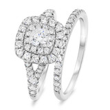 Photo of Kalani 1 1/6 Carat T.W. Diamond Round Solitaire Bridal Set 14K White Gold [BR680W-R023]