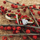 Photo of Darla 1 1/5 ct tw. Diamond Heart Cluster Trio Set 14K Yellow Gold [BT563Y-C000]