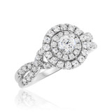 Photo of Johanna 1 1/6 Carat T.W. Diamond Round Solitaire Bridal Set 14K White Gold [BT681WE-R023]