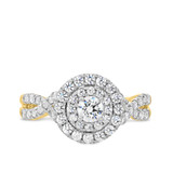 Photo of Johanna 1 1/6 Carat T.W. Diamond Round Solitaire Bridal Set 14K Yellow Gold [BT681YE-R023]