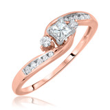 Photo of Serenity 1/2 ct tw. Diamond Princess Solitaire Trio Set 14K Rose Gold [BT566RE-P018]