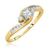 Photo of Serenity 1/2 ct tw. Diamond Princess Solitaire Trio Set 14K Yellow Gold [BT566YE-P018]