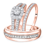 Photo of Demi 1 1/5 ct tw. Diamond Round Solitaire Trio Set 14K Rose Gold [BT570R-R023]