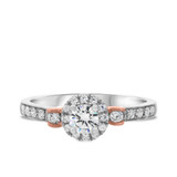 Photo of Ella 7/8 Carat T.W. Diamond Round Solitaire Bridal Set 10K White Gold [BT685WE-R023]