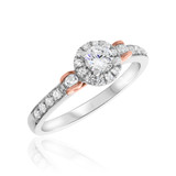 Photo of Ella 7/8 Carat T.W. Diamond Round Solitaire Bridal Set 10K White Gold [BT685WE-R023]