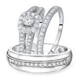 Photo of Demi 1 1/5 ct tw. Diamond Round Solitaire Trio Set 14K White Gold [BT570W-R023]
