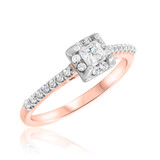 Photo of Eagan 2/3 Carat T.W. Diamond Princess Solitaire Bridal Set 14K Rose Gold [BT688RE-P023]