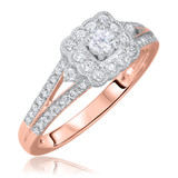 Photo of Jasmine 3/4 ct tw. Diamond Cushion Cluster Trio Set 14K Rose Gold [BT573RE-C000]