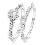 Photo of Farris 2/3 Carat T.W. Diamond Round Solitaire Bridal Set 14K White Gold [BR689W-R023]