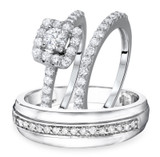 Photo of Olivia 1 1/3 ct tw. Diamond Round Solitaire Trio Set 14K White Gold [BT575W-R029]