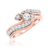 Photo of Kelsi 1/2 Carat T.W. Diamond Round Cluster Bridal Set 14K Rose Gold [BR692R-C000]