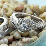 Photo of Kelsi 1/2 Carat T.W. Diamond Round Cluster Bridal Set 10K White Gold [BR692W-C000]