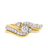 Photo of Kelsi 1/2 CT. T.W. Diamond Round Cluster Bridal Set 10K Yellow Gold [BR692Y-C000]