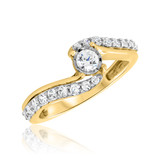 Photo of Kelsi 1/2 CT. T.W. Diamond Round Cluster Bridal Set 10K Yellow Gold [BT692YE-C000]