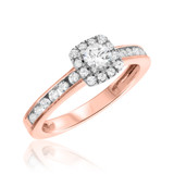 Photo of Chase 7/8 Carat T.W. Diamond Round Solitaire Bridal Set 14K Rose Gold [BT693RE-R029]