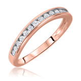 Photo of Malia 1 1/5 ct tw. Diamond Princess Solitaire Trio Set 10K Rose Gold [BT578RL]