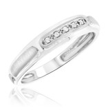 Photo of Courtesan 1/8 ct tw. Diamond Round Cluster Trio Set 10K White Gold [BT583WL]