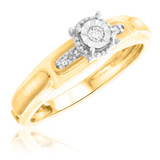 Photo of Courtesan 1/8 ct tw. Diamond Round Cluster Trio Set 10K Yellow Gold [BT583YE-C000]