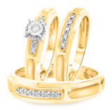 Photo of Courtesan 1/8 ct tw. Diamond Round Cluster Trio Set 14K Yellow Gold [BT583Y-C000]