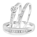 Photo of Culverette 1/2 ct tw. Diamond Round Cluster Trio Set 10K White Gold [BT584W-C000]