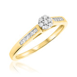 Photo of Culverette 1/2 ct tw. Diamond Round Cluster Trio Set 14K Yellow Gold [BT584YE-C000]