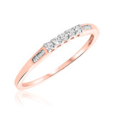 Photo of Wilhelmina 3/8 ct tw. Diamond Princess Cluster Trio Set 10K Rose Gold [BT587RL]