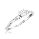 Photo of Wilhelmina 3/8 ct tw. Diamond Princess Cluster Trio Set 10K White Gold [BT587WE-C000]