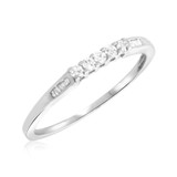 Photo of Wilhelmina 3/8 ct tw. Diamond Princess Cluster Trio Set 10K White Gold [BT587WL]