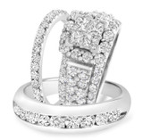 Photo of Felicity 4 1/3 ct tw. Diamond Princess Cluster Trio Set 14K White Gold [BT588W-C000]