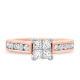 Photo of Elegance 2 ct tw. Diamond Princess Cluster Trio Set 14K Rose Gold [BT591RE-C000]