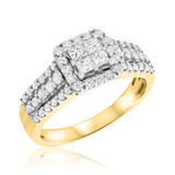 Photo of Reverent 1 3/4 ct tw. Diamond Princess Cluster Trio Set 10K Yellow Gold [BT634YE-C000]
