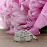 Photo of Reverent 1 3/4 ct tw. Diamond Princess Cluster Trio Set 10K Yellow Gold [BT634Y-C000]
