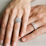 Photo of Louise 3 ct tw. Diamond Cushion Cluster Trio Set 10K Rose Gold [BT635R-C000]