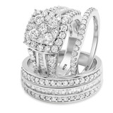 Photo of Louise 3 ct tw. Diamond Cushion Cluster Trio Set 10K White Gold [BT635W-C000]