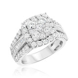 Photo of Louise 3 ct tw. Diamond Cushion Cluster Trio Set 14K White Gold [BT635WE-C000]