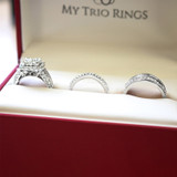 Photo of Louise 3 ct tw. Diamond Cushion Cluster Trio Set 14K White Gold [BT635W-C000]