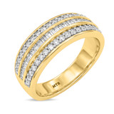Photo of Louise 3 ct tw. Diamond Cushion Cluster Trio Set 14K Yellow Gold [BT635YM]