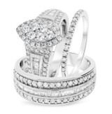 Photo of Helena 1 7/8 ct tw. Diamond Marquise Cluster Trio Set 14K White Gold [BT636W-C000]