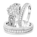 Photo of Melanie 1 3/8 ct tw. Diamond Fancy Cluster Trio Set 10K White Gold [BT639W-C000]