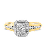 Photo of Journee 7/8 ct tw. Diamond Fancy Cluster Trio Set 10K Yellow Gold [BT642YE-C000]