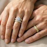Photo of Selena 2/3 ct tw. Diamond Cushion Cluster Trio Set 10K Yellow Gold [BT643Y-C000]