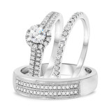 Photo of Logan 3/4 ct tw. Diamond Round Solitaire Trio Set 10K White Gold [BT675W-R023]